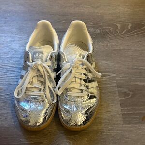 Adidas Kids Metallic Silver Sneakers